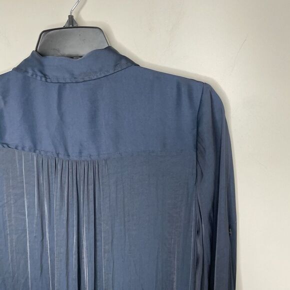 MADEWELL Midi Dress Women Medium Deep Indigo NEW Satin Utility NR775 *No Belt* - Picture 11 of 14